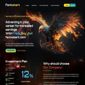 Скриншот главной страницы сайта fenixstart.com