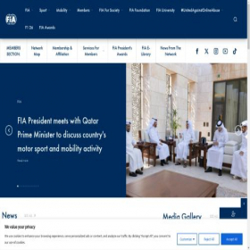 Скриншот главной страницы сайта fia.com