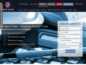 Скриншот главной страницы сайта fidemtrade.com