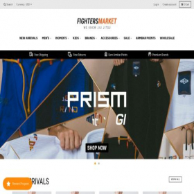 Скриншот главной страницы сайта fightersmarket.com