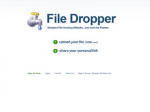 Скриншот главной страницы сайта filedropper.com