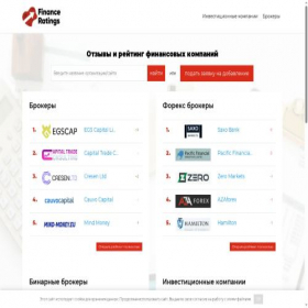 Скриншот главной страницы сайта finance-ratings.com