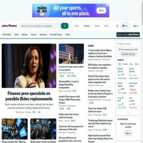 Скриншот главной страницы сайта finance.yahoo.com