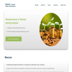 Скриншот главной страницы сайта finconsultbinom.ru