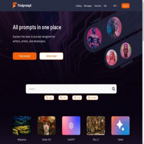 Скриншот главной страницы сайта findprompt.shop