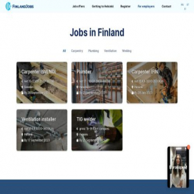Скриншот главной страницы сайта finlandjobs.fi