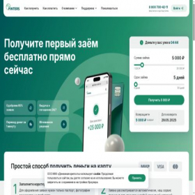 Скриншот главной страницы сайта finters-zaem.ru