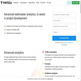 Скриншот главной страницы сайта finteza.com