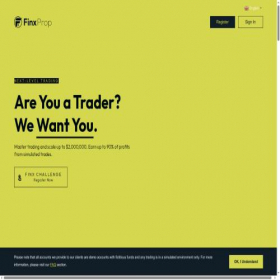 Скриншот главной страницы сайта finxtrade.com