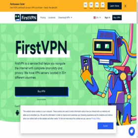 Скриншот главной страницы сайта firstvpn.com