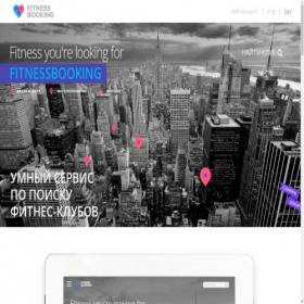 Скриншот главной страницы сайта fitnessbooking.com