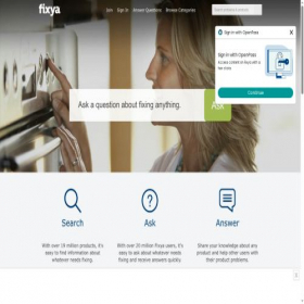 Скриншот главной страницы сайта fixya.com