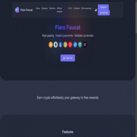 Скриншот главной страницы сайта flarefaucet.com
