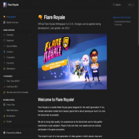 Скриншот главной страницы сайта flareroyale.gitbook.io