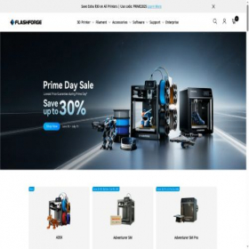 Скриншот главной страницы сайта flashforge.com