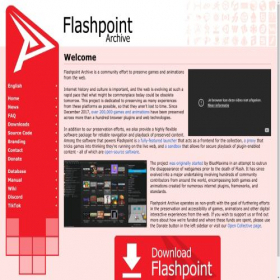 Скриншот главной страницы сайта flashpointarchive.org