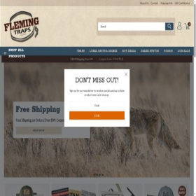 Скриншот главной страницы сайта flemingtraps.com