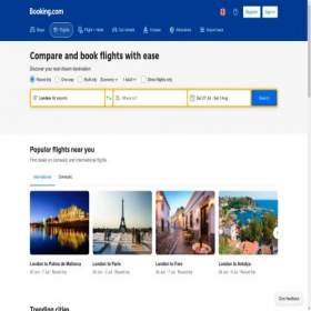 Скриншот главной страницы сайта flights.booking.com
