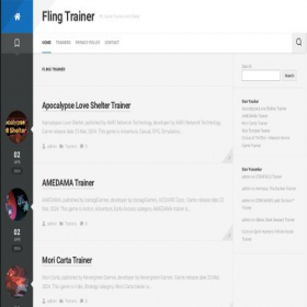 Скриншот главной страницы сайта fling-trainers.net