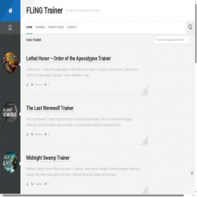 Скриншот главной страницы сайта flingtrainer.dev