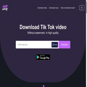 Скриншот главной страницы сайта fliptok.app