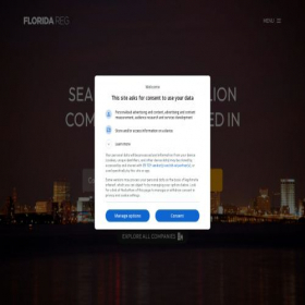 Скриншот главной страницы сайта floridareg.com