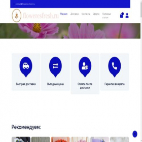 Скриншот главной страницы сайта floweresfresh.ru