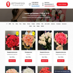 Скриншот главной страницы сайта flowers-baza.ru