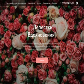 Скриншот главной страницы сайта flowers-lepestky.ru