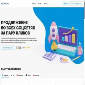 Скриншот главной страницы сайта flowsmm.net