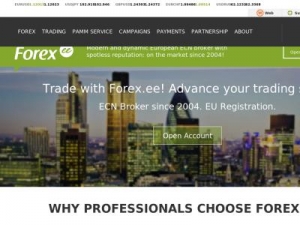 Скриншот главной страницы сайта forex.ee