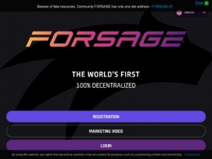 Скриншот главной страницы сайта forsage.io