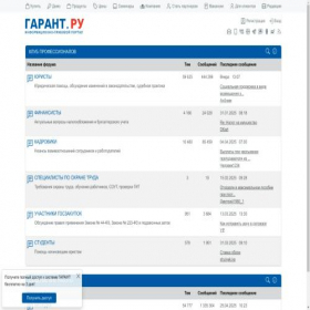 Скриншот главной страницы сайта forum.garant.ru