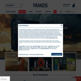 Скриншот главной страницы сайта franzis.de