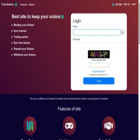 Скриншот главной страницы сайта free-solana.com