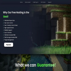Скриншот главной страницы сайта freeminecrafthost.com