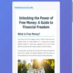 Скриншот главной страницы сайта freemoney.org
