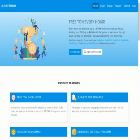 Скриншот главной страницы сайта freetoncoin.in