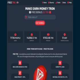 Скриншот главной страницы сайта freetrx.run