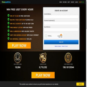 Скриншот главной страницы сайта freeusdt.in