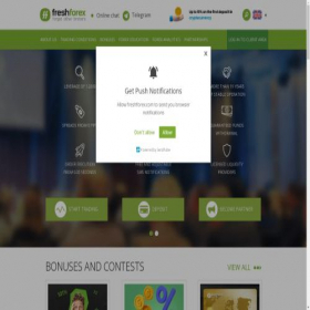 Скриншот главной страницы сайта freshforex.com
