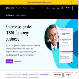 Скриншот главной страницы сайта freshservice.com