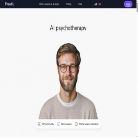 Скриншот главной страницы сайта freudly.ai