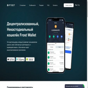 Скриншот главной страницы сайта frostwallet.cc