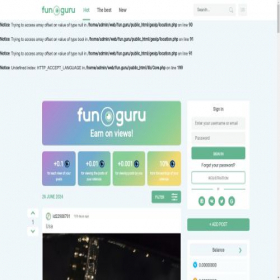 Скриншот главной страницы сайта fun.guru