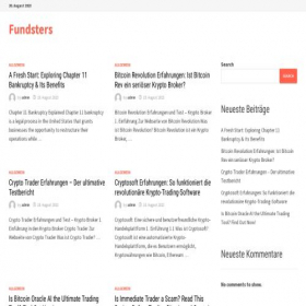 Скриншот главной страницы сайта fundsters.de