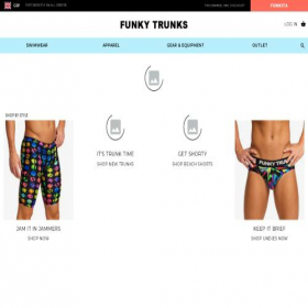 Скриншот главной страницы сайта funkytrunks.co.uk