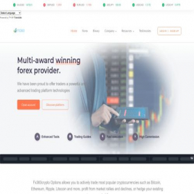 Скриншот главной страницы сайта fx360cryptoptions.com