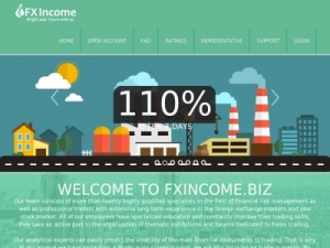 Скриншот главной страницы сайта fxincome.biz