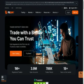Скриншот главной страницы сайта fxopen.co.uk